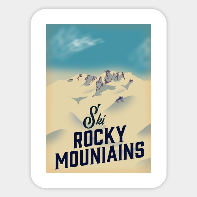 Ski Rocky Mountains Sticker by nickemporium1